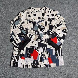 Simply Art by Dolcezza Women's Button Blazer Artsy Style Jacket Size Small